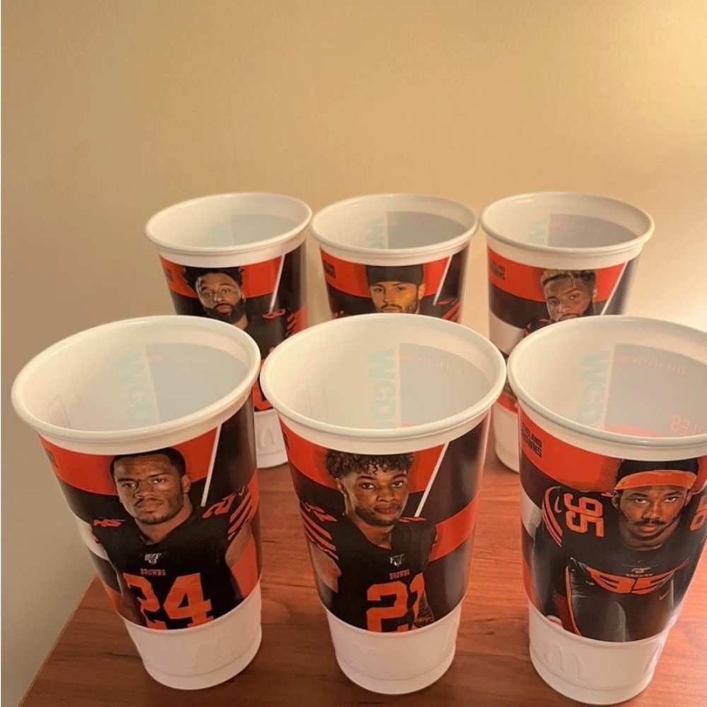Cleveland browns Football Player Promotional Cups – Orange & Black (6 Pack)